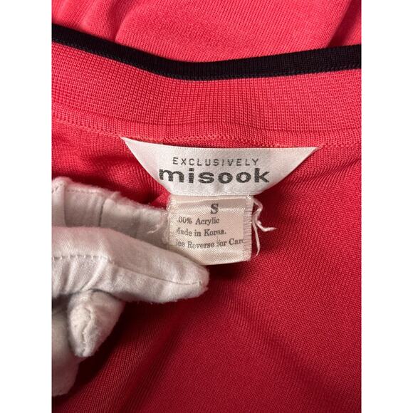 Misook Jacket Small Womens Pink Knit Open Front Accented Blazer - Picture 7 of 7